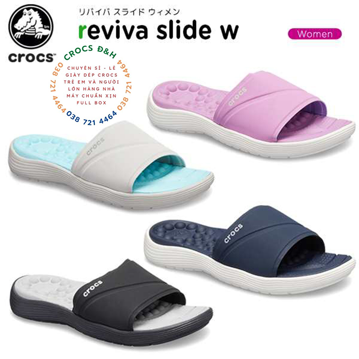 Giày dép crocs - dép quai ngang nhựa crocs reviva thế hệ mới cho cả nam và nữ  chống thấm nước, chống trơn trượt, chống hôi chân, hàng nhà máy xuất xịn, đầy đủ hộp hoặc túi crocs