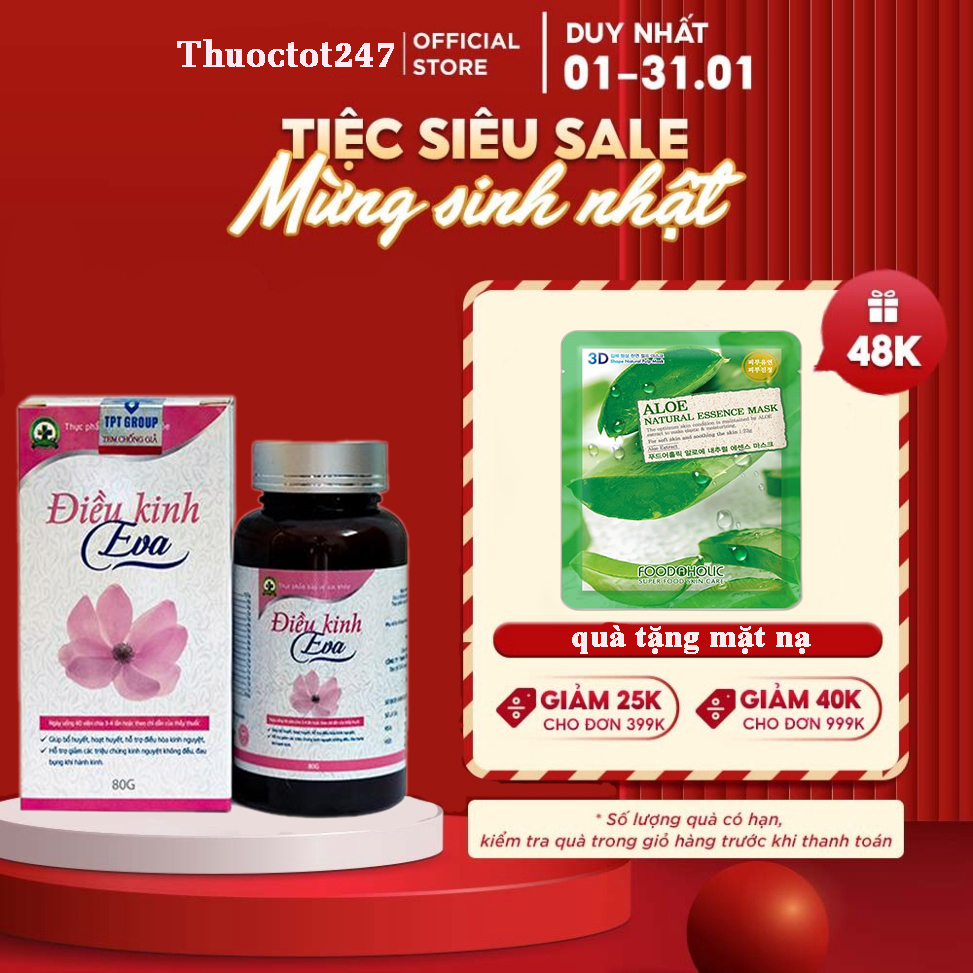 Điều kinh eva - hỗ trợ điều hòa kinh nguyệt - hộp 80g viên hoàn