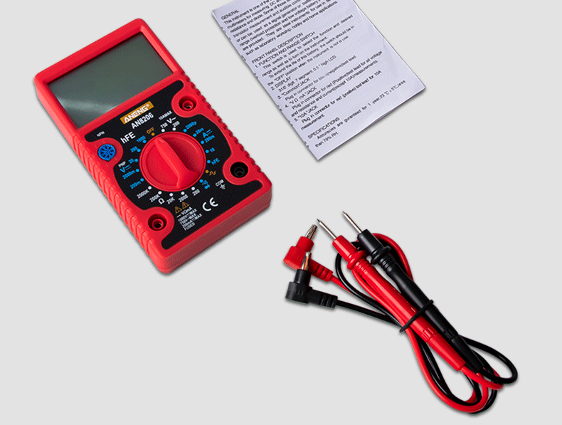 Đồng hồ đo Aneng An8206 Màn Hình Lớn, Đa Năng nhiều tín năng cho thợ điện tử