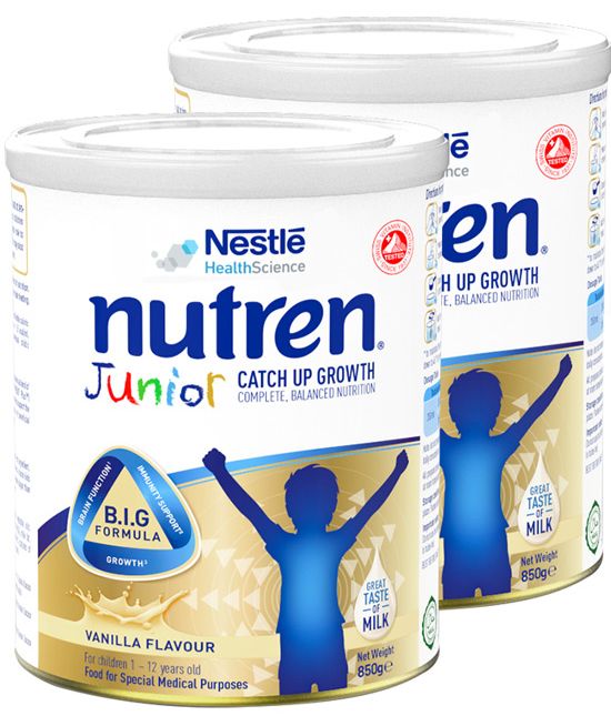 [Tặng quà] Combo 2 lon sữa bột Nutren Junior cho trẻ từ 1-12 tuổi 850g/lon
