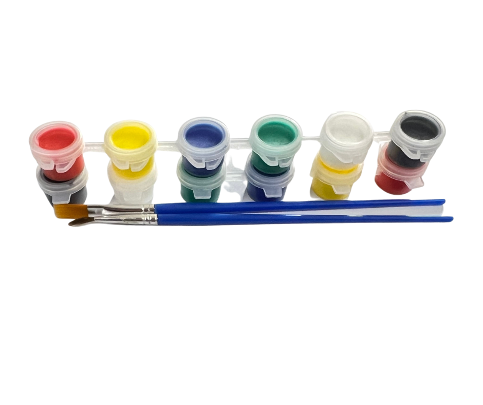 Set 12 màu vẽ cơ bản Acrylic 5ml (tặng kèm 2 cọ vẽ)