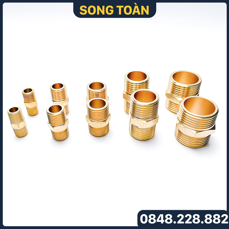 Kép Ren Đồng, Hai Đầu Ren Ngoài - Bằng Đồng Thau Bước Ren Bsp Hệ G - Man Cút Nối Ren