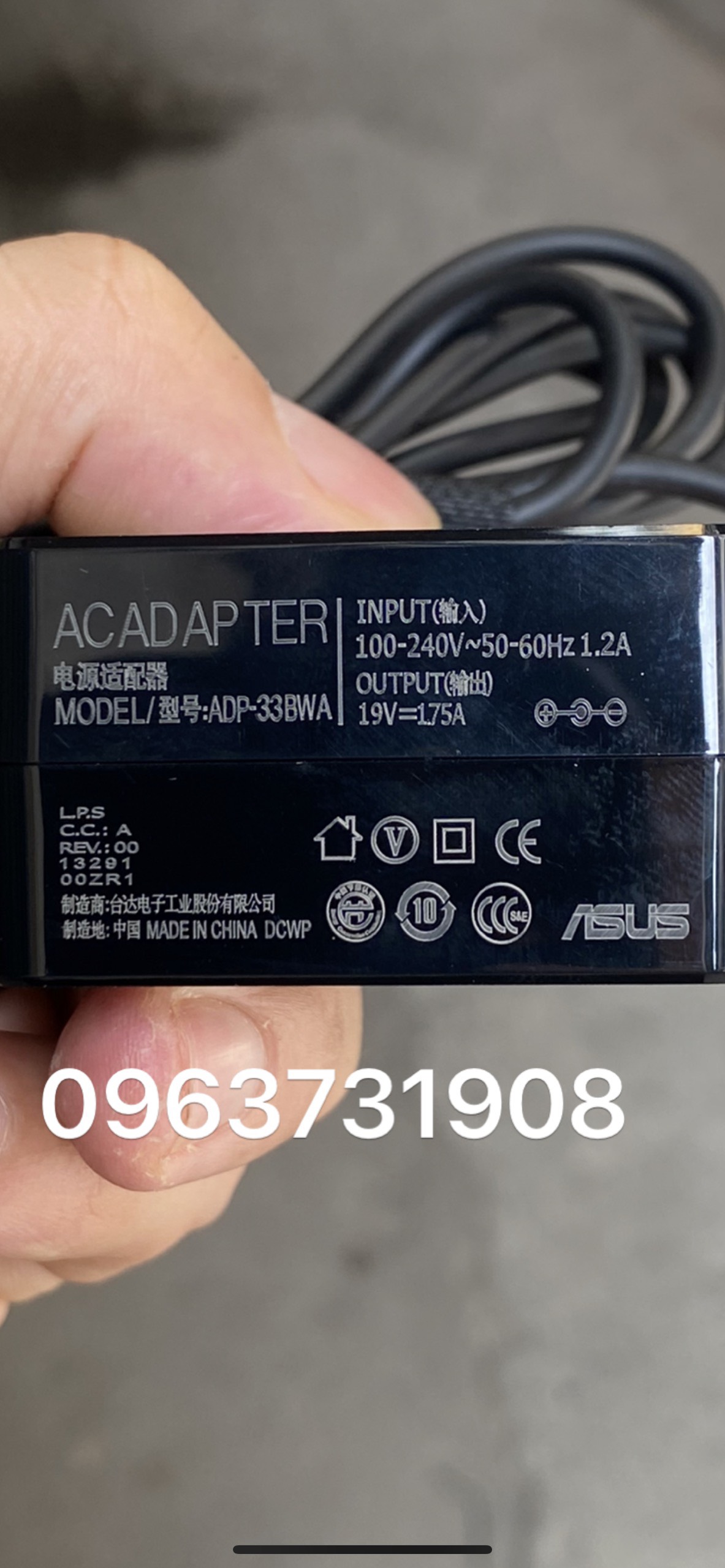 Bộ nguồn sạc wifi asus 19v-1.75a chính hãng