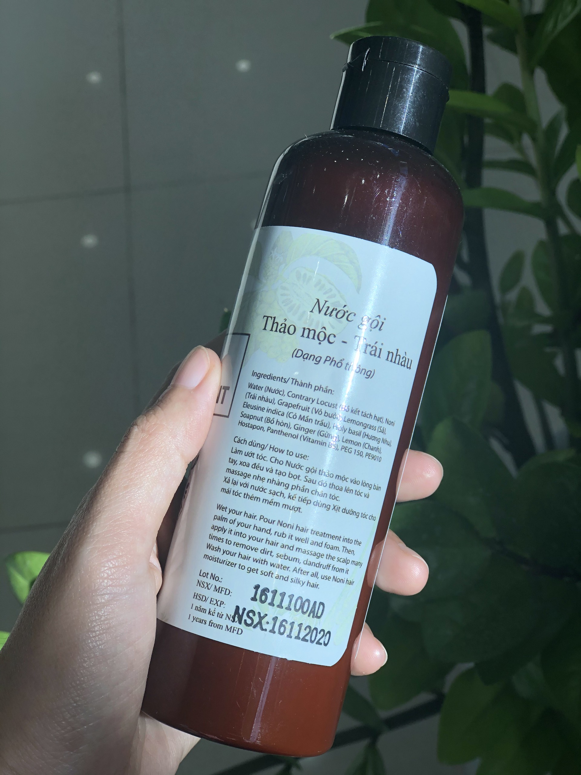 [Sản Phẩm Thiên Nhiên ADEVA NONI] Nước gội thảo mộc Trái nhàu (có bọt) - 250ML