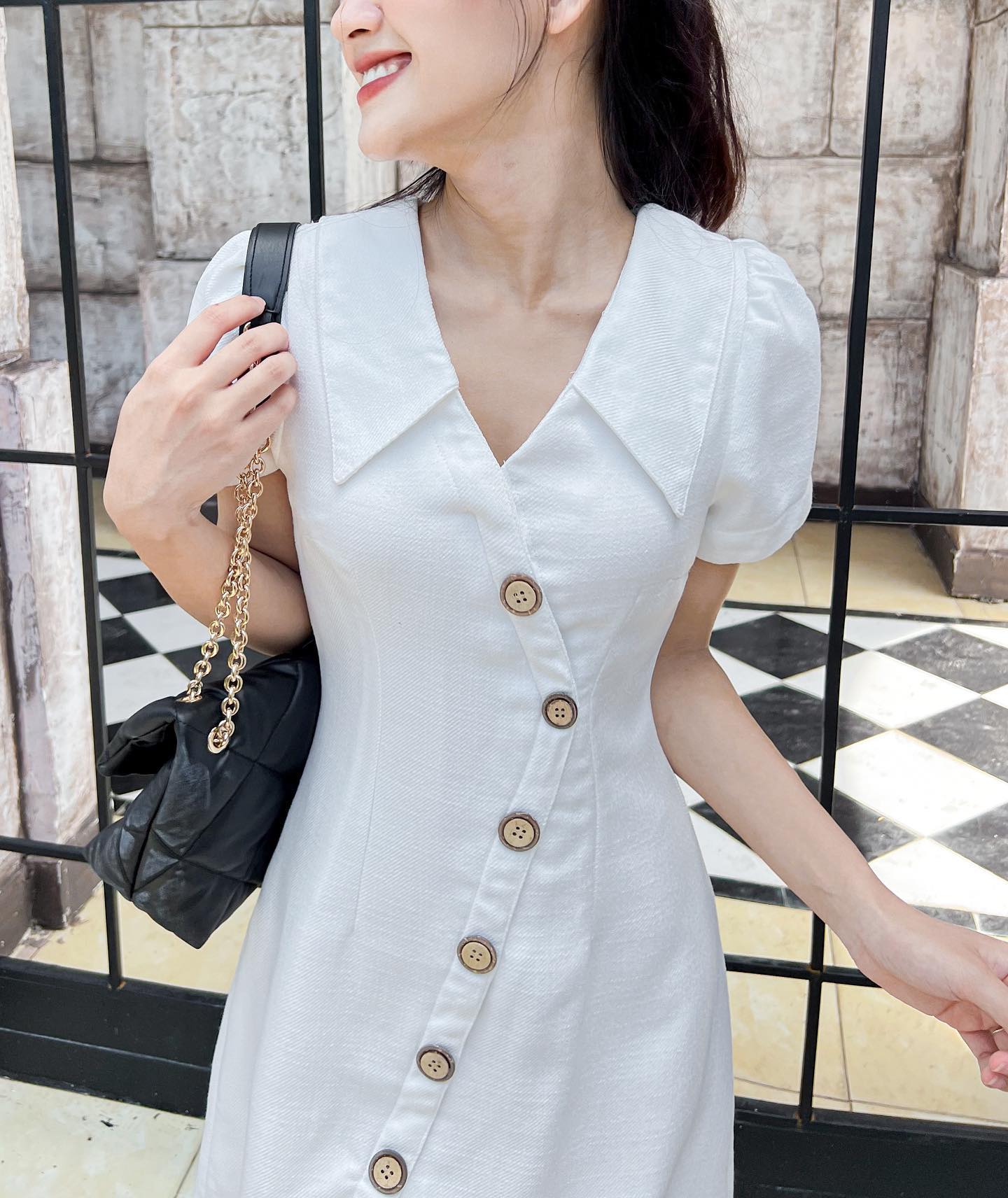 Đầm wendy - đầm cổ chữ v đắp chéo