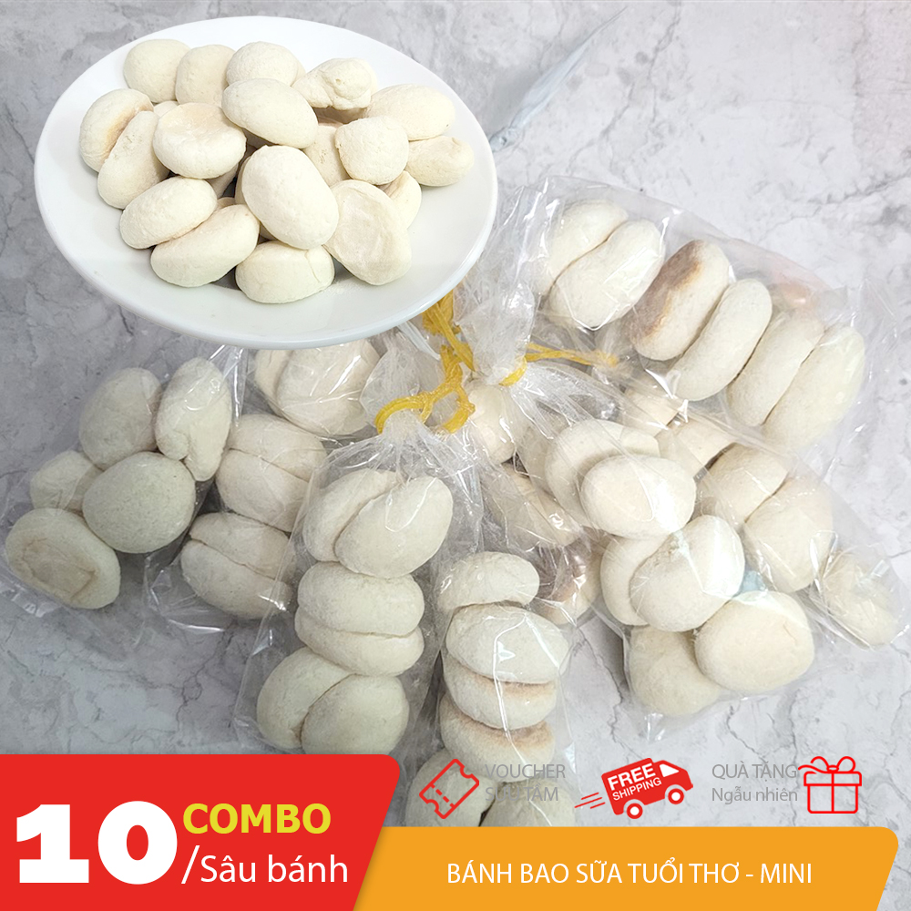 Combo 10 sâu bánh bao sữa mini tuổi thơ