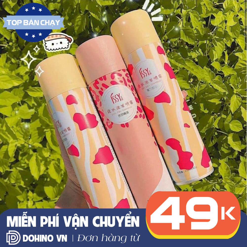 (Có video) Dầu gội khô dạng xịt Issy nội địa Trung cho nữ mùi thơm dành cho học sinh giá rẻ only girlz DSDGK52 - Dầu gội khô dạng xịt không bết dính tóc, giúp tóc bồng bềnh