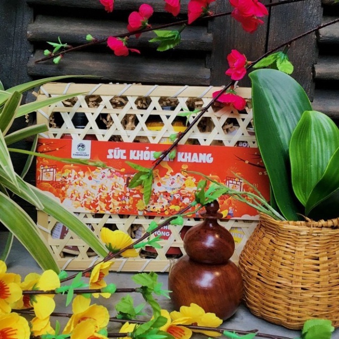 Hộp Đựng quà bằng tre đan size 26x26