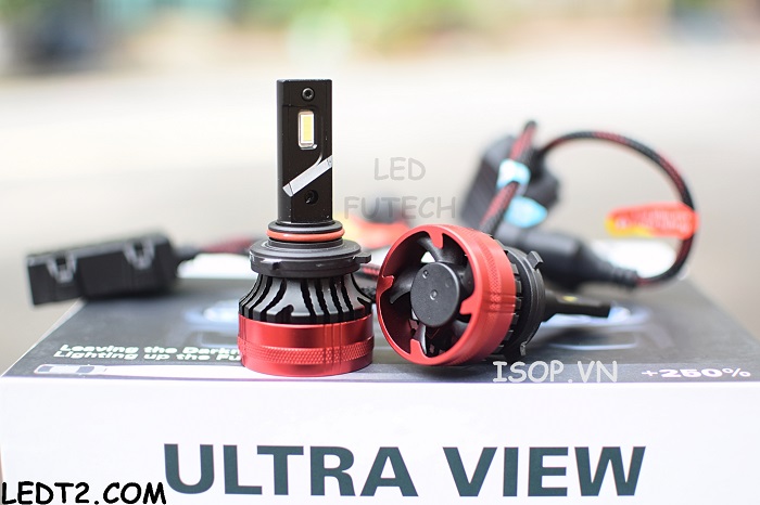 [LEDT2 ISOP] Đèn pha LED Ultra View XTRA +350% chính hãng [Số lượng: 1 cái] [Bảo hành 6 tháng]