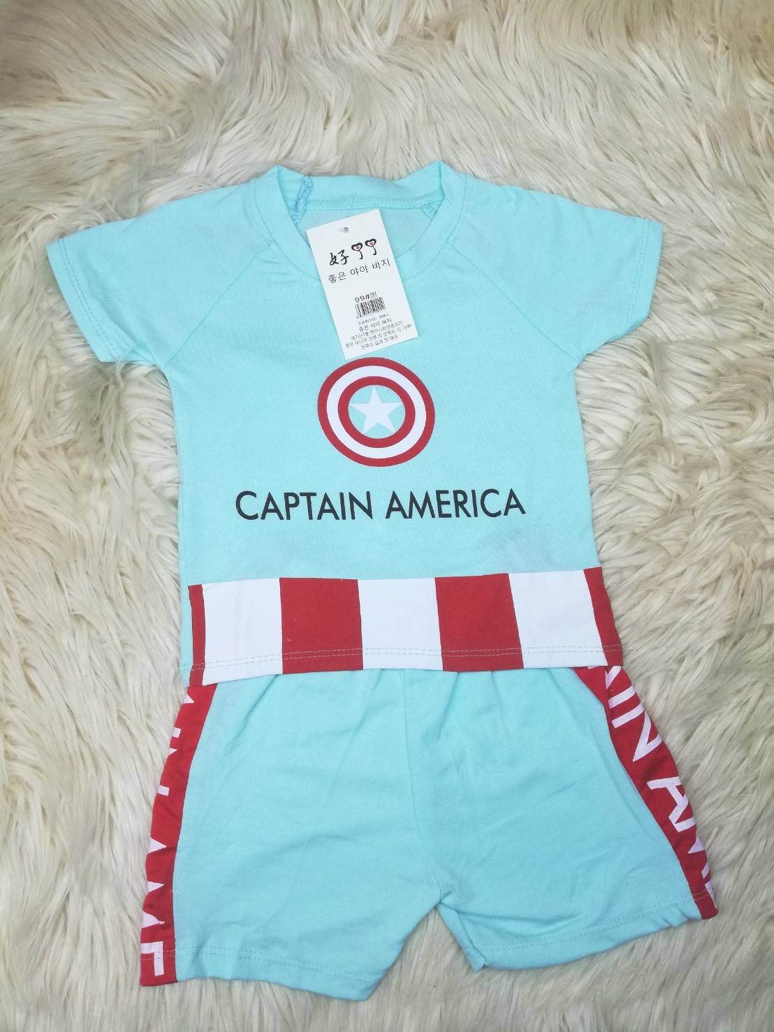 Set bộ đồ CAPTAIN AMERICA cho bé trai ( 8-20kg)