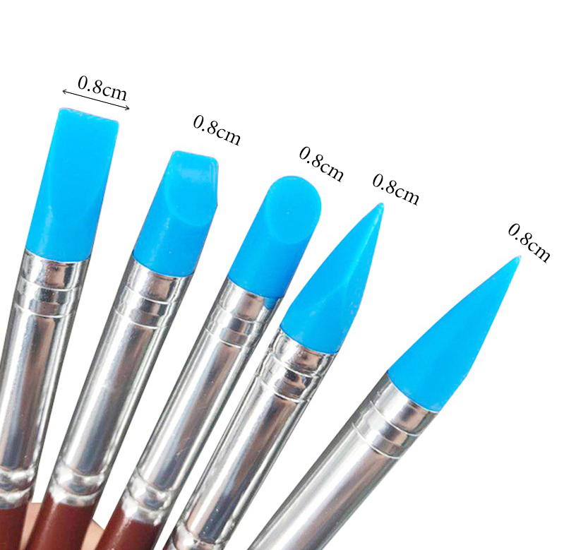 Bộ 5 cây miết size lớn(8mm) điêu khắc đất sét, đất nặn