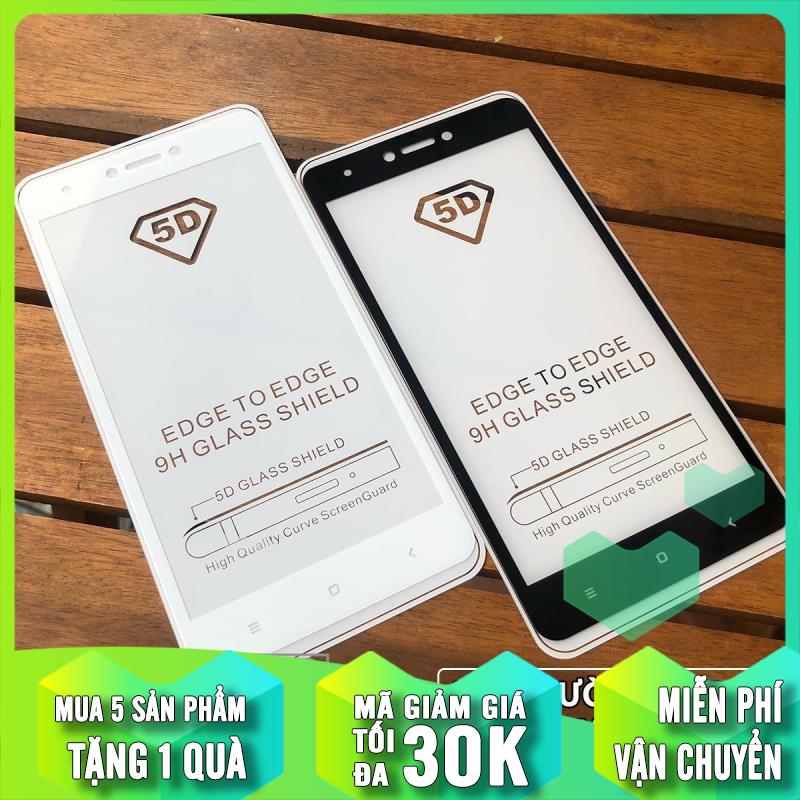 Kính cường lực 5D dành cho máy Xiaomi Redmi Note 4X  - Full viền Trắng