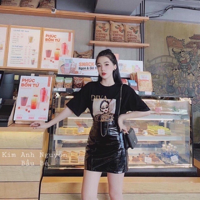 Chân Váy Da Bóng Trơn Hàng QC l1