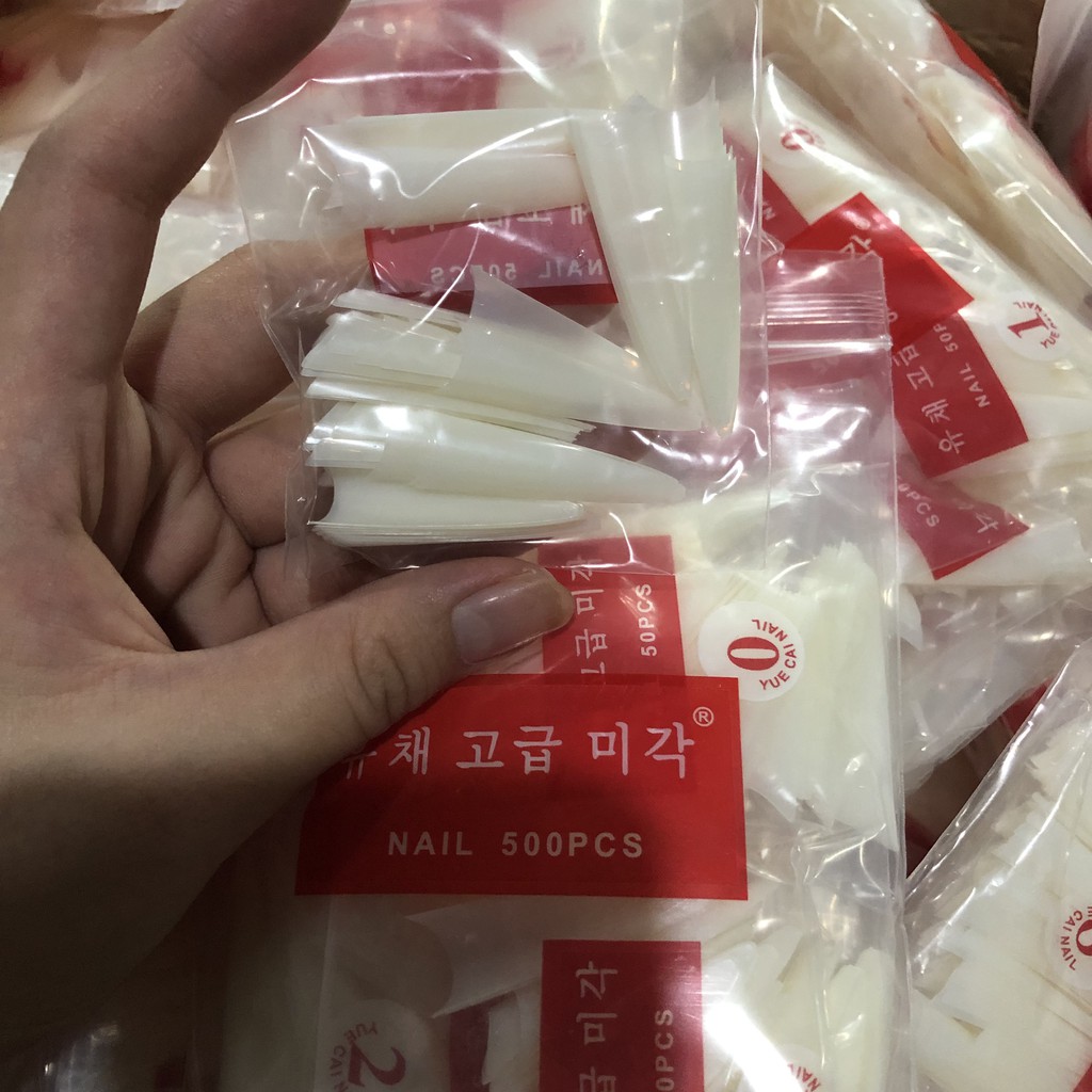 Móng úp chân Hàn Quốc, móng úp túi 500 cái