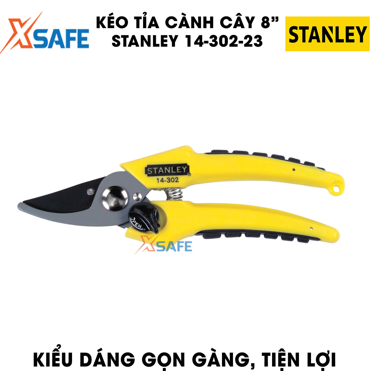 Scissors pruning shears bough 8 inch Stanley 14-302-23 200mm. Scissors pruning shears bough Stanley handy, blade carbon steel scissors sharp and tough, handle with spring power-assisted and plastic wrap light smoothness-distribution genuine xsafe