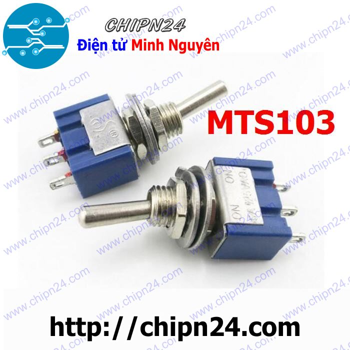[2 cái] (g9) công tắc mts103 (công tắc bật 3 nấc 3 chân, màu xanh 6a 125vac)