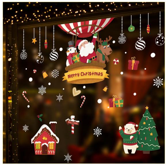 [HCM]Decal trang trí Noel - Ông già Noel Khinh Khí Cầu vui chơi