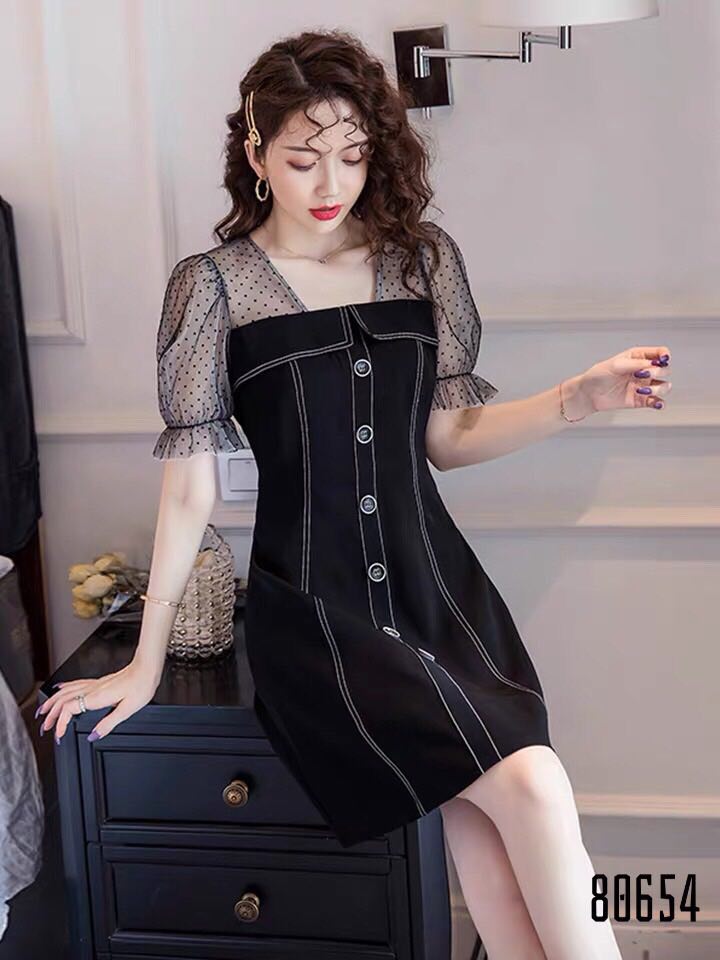 [HCM]ĐẦM XÒE PHỐI LƯỚI KÈM THẮT HOA SIÊU ĐẸP