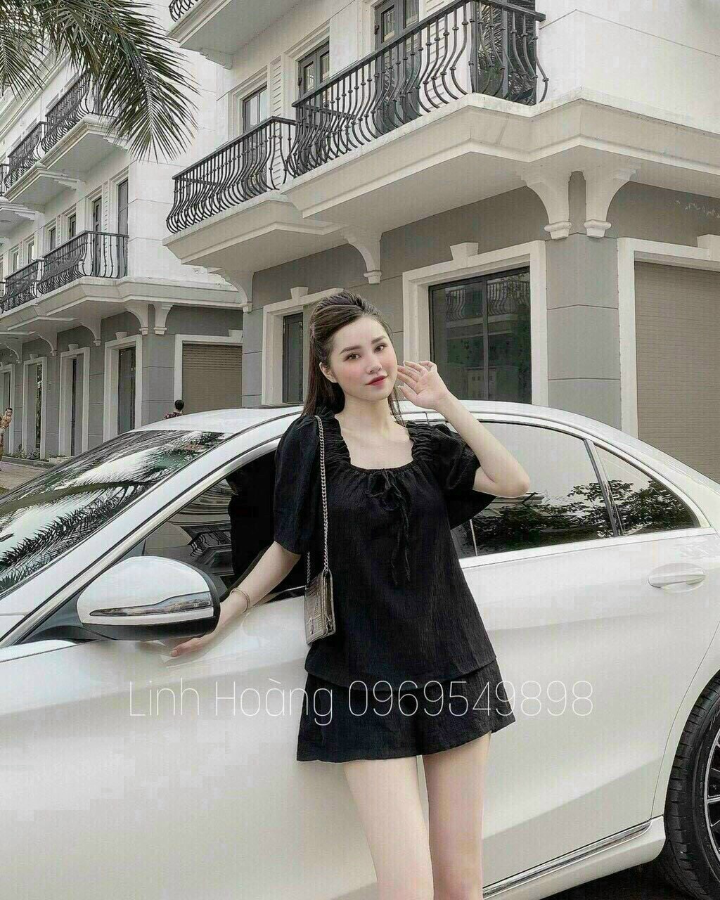Set bộ đũi be áo phối ren mix quần kaki siêu xinh qc .