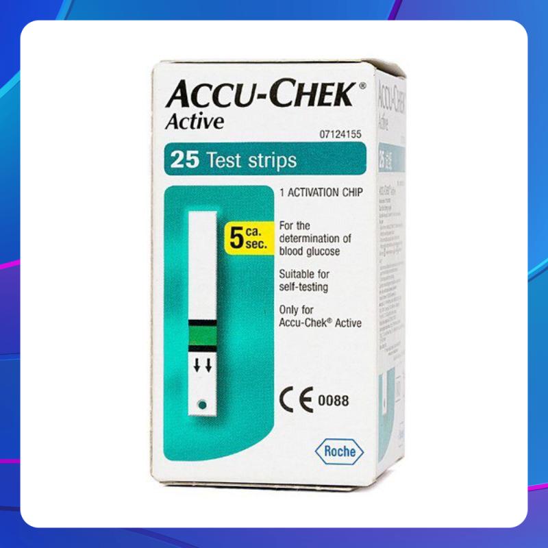 Que thử đường huyết Accu-Chek Active lọ 25 que - Công nghệ Đức - Hàng chính hãng