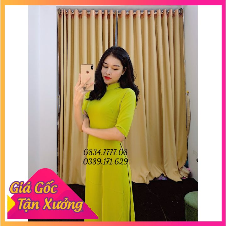 [GIÁ SỐC] Áo Dài Trơn Lụa Nhật Cao Cấp Màu Xanh Cốm Nhẹ Nhàng
