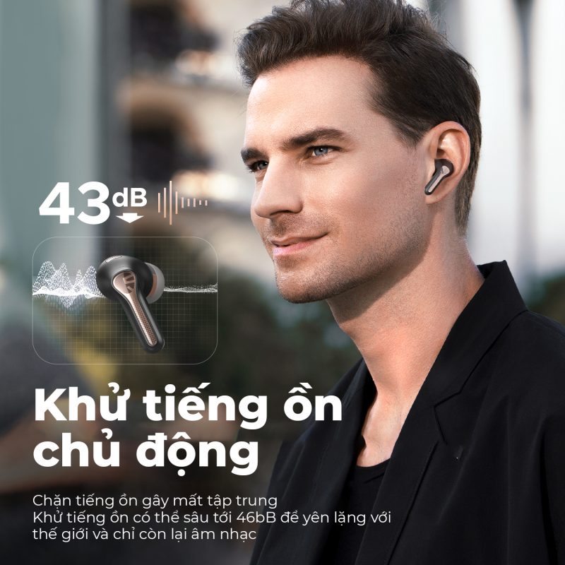 Tai nghe True Wireless Bluetooth SoundPEATS Capsule 3 Pro,  codec LDAC, thời gian nghe 8h