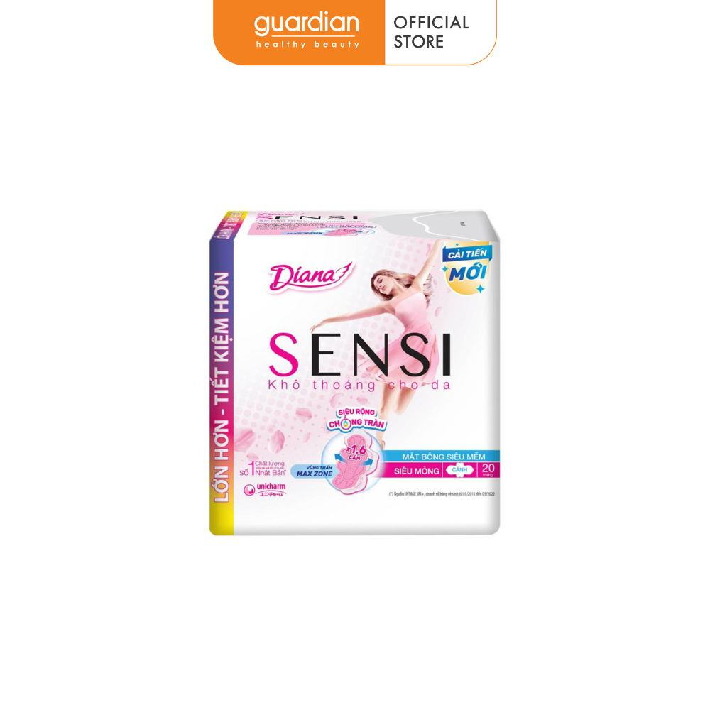 Băng vệ sinh sensi siêu mỏng cánh diana 20 miếng 23cm