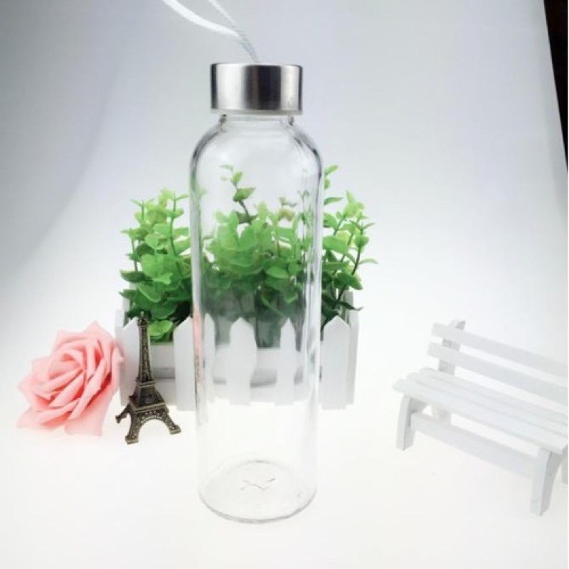 Chai thuỷ tinh nắp thiếc có dây 300ml 500ml