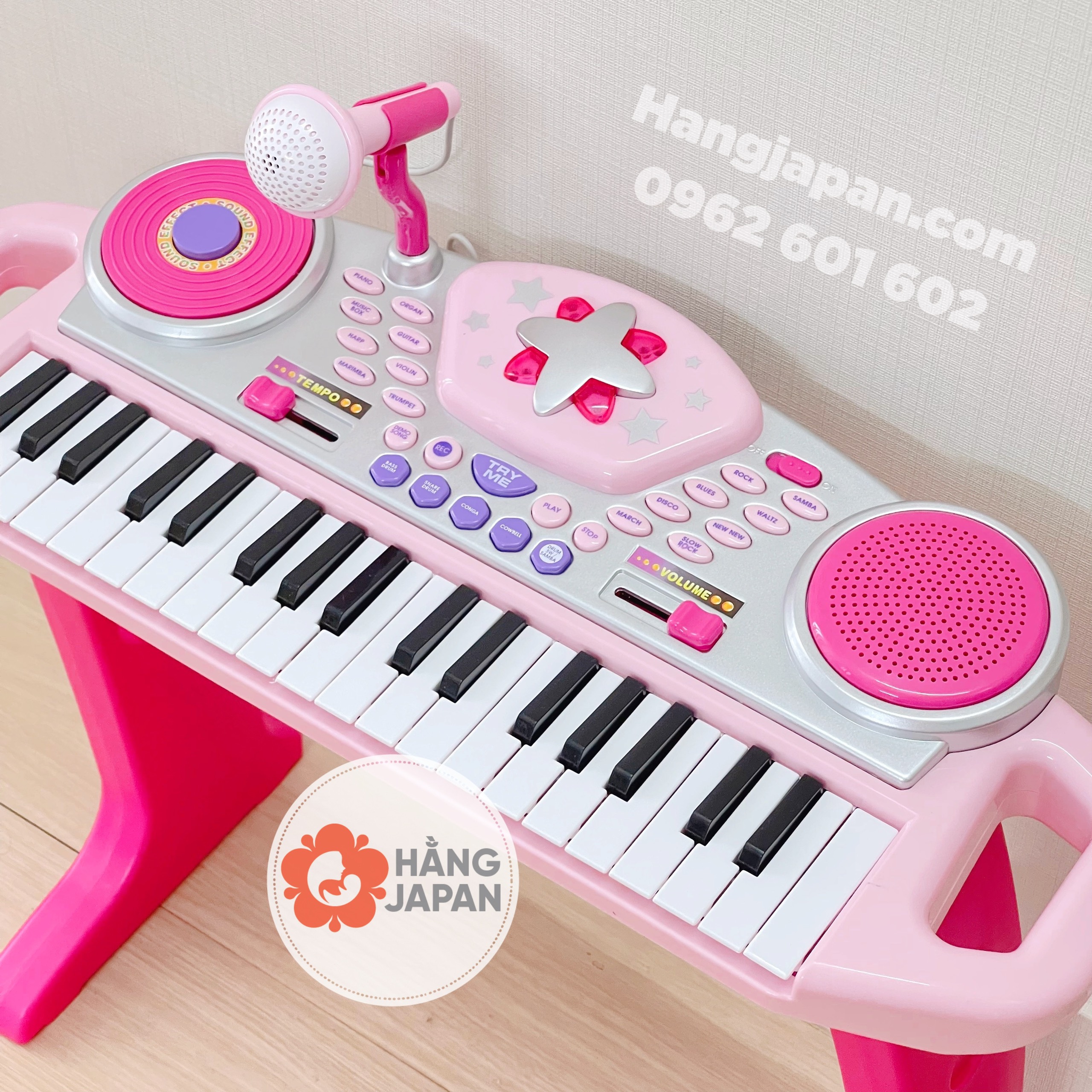 Đàn organ màu Hồng cho bé WinFun 2068-G kèm Micro