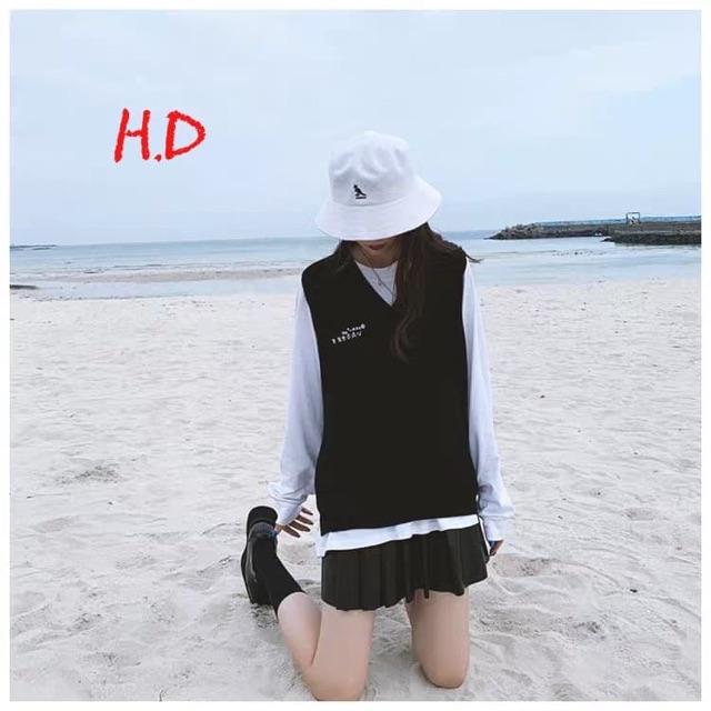 Sét áo gile hoa cúc chữ Hàn HDA1119