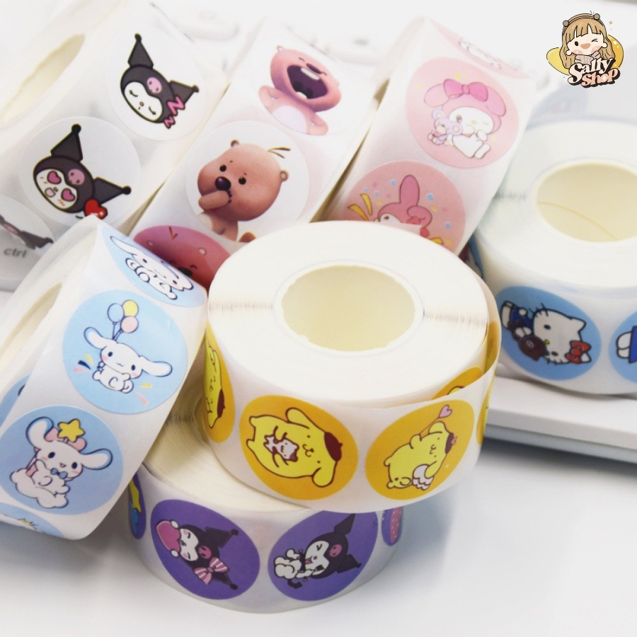 Cuôn 500 Miếng Dán Sticker Dễ Thương, Cute-The Sally Shop