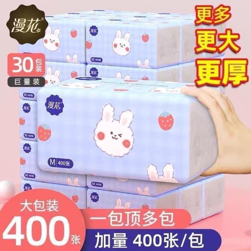 Thùng 40 Gói Giấy Ăn Thỏ Trắng Siêu Dai, Siêu Mịn (Hàng Nội Địa Trung)
