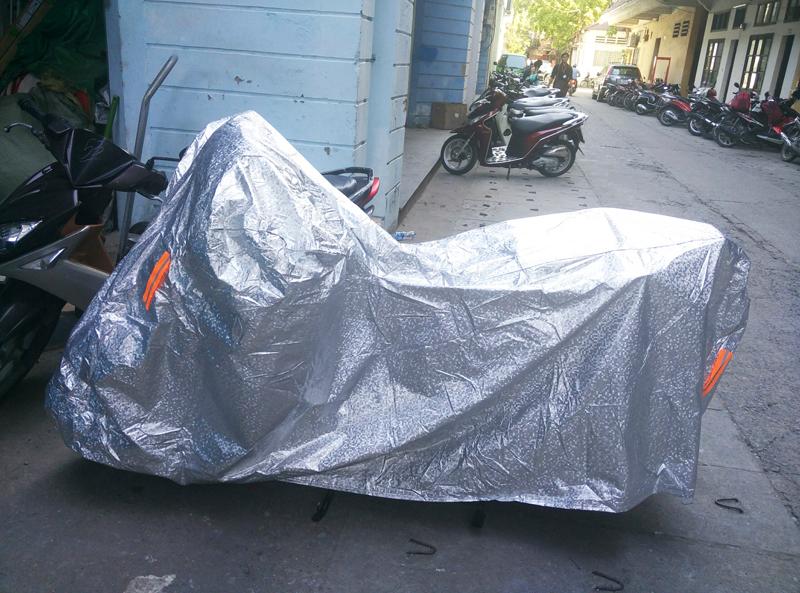 Bạt phủ xe máy SH 150 phản quang - Màu bạc