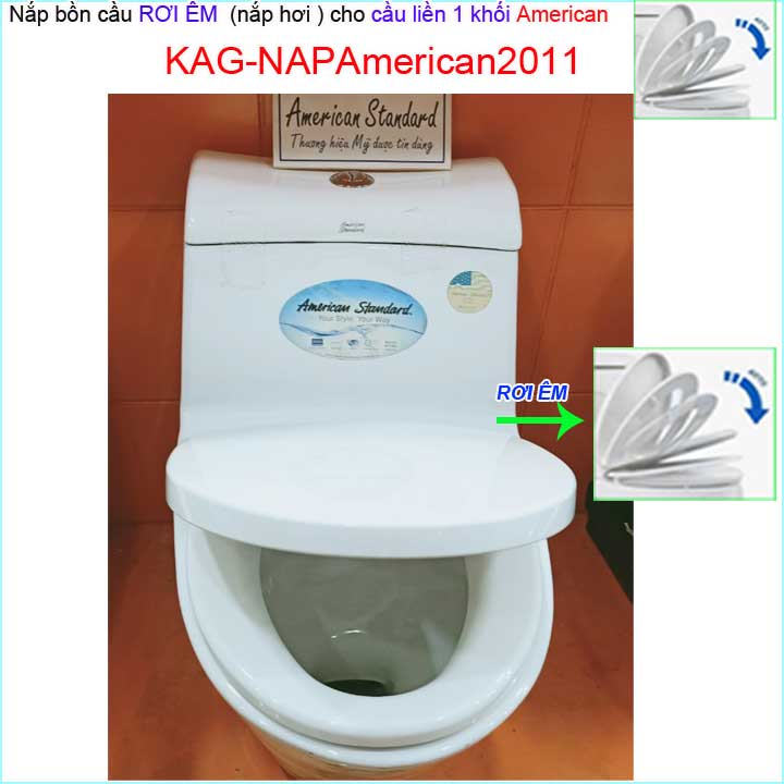 [HCM]Nắp đậy cho bồn cầu 1 khối Amrrican khối KAG-NAP American2011 nắp rơi êm bồn cầu VF2010- VF2011 giá tốt chất lượng tốt