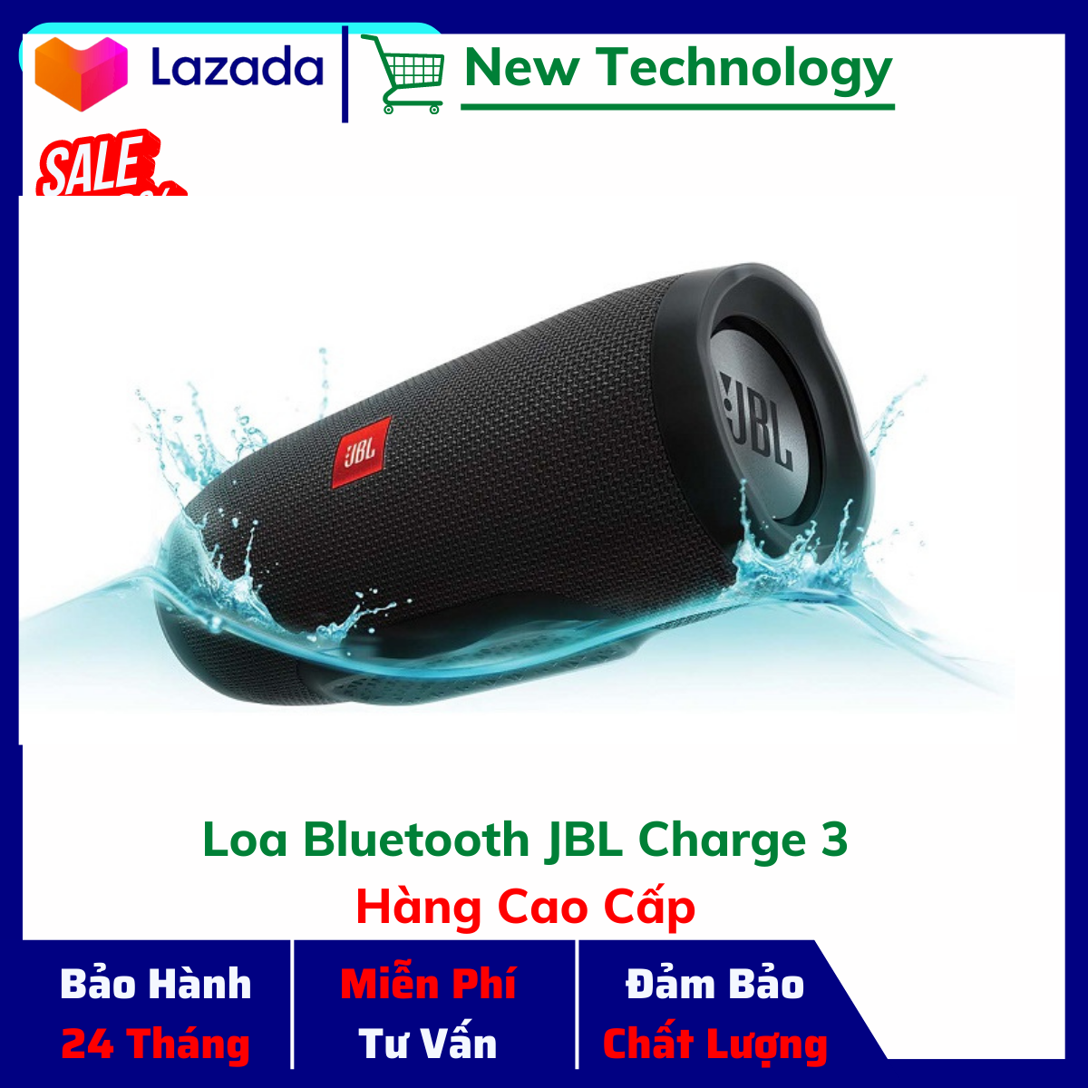 Loa bluetooth jbl charge 3 - loa bluetooth jbl charge 3 mini - loa nghe nhạc, karaoke - kết nối nhanh với điện thoại, máy tính - pin li-on 6000mah - 20h chơi nhạc - âm bass trầm ấm ,kháng nước ipx7 - bảo hành 24 tháng
