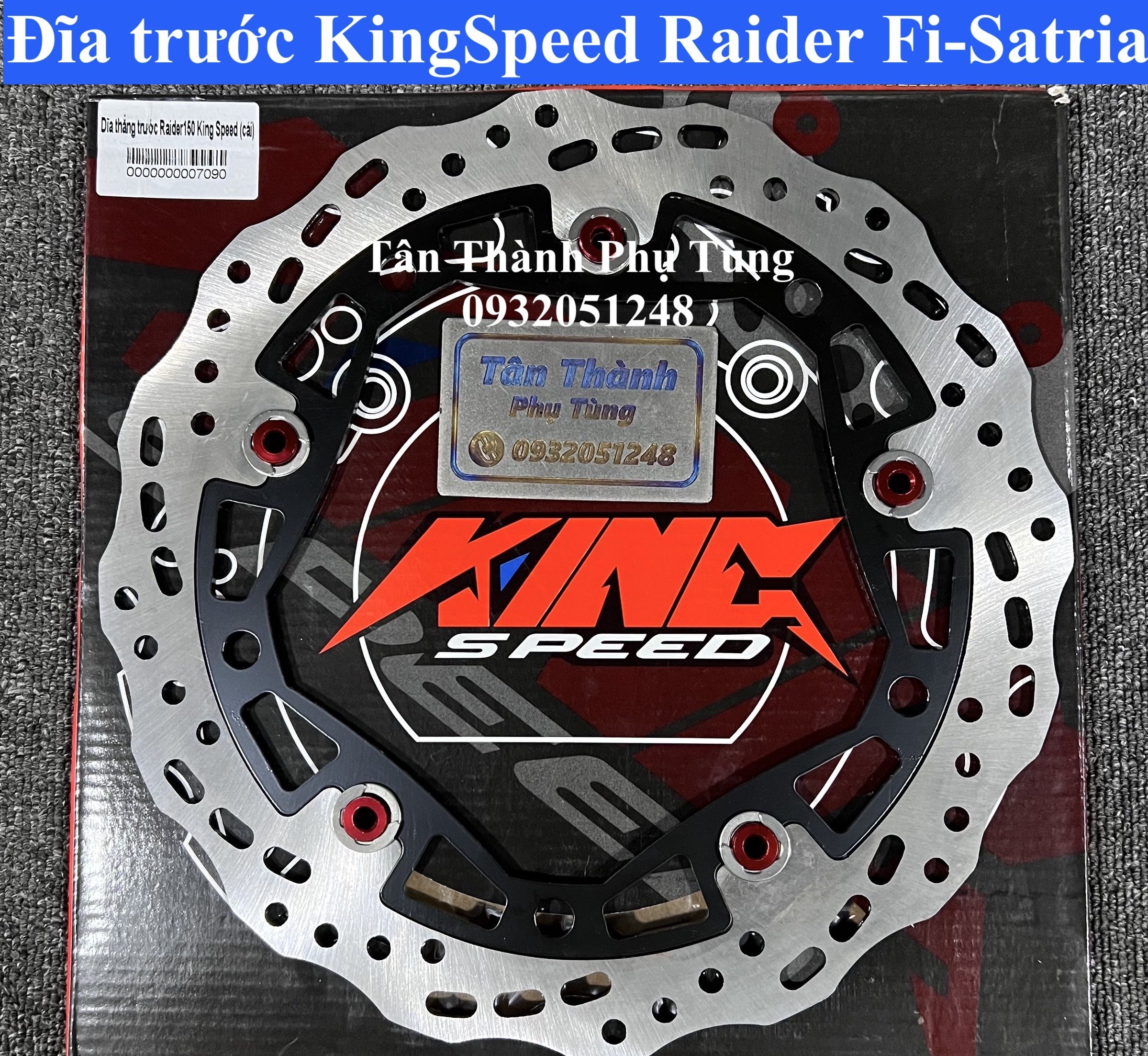 Đĩa trước sau KingSpeed Raider Fi, Satria gắn như zin
