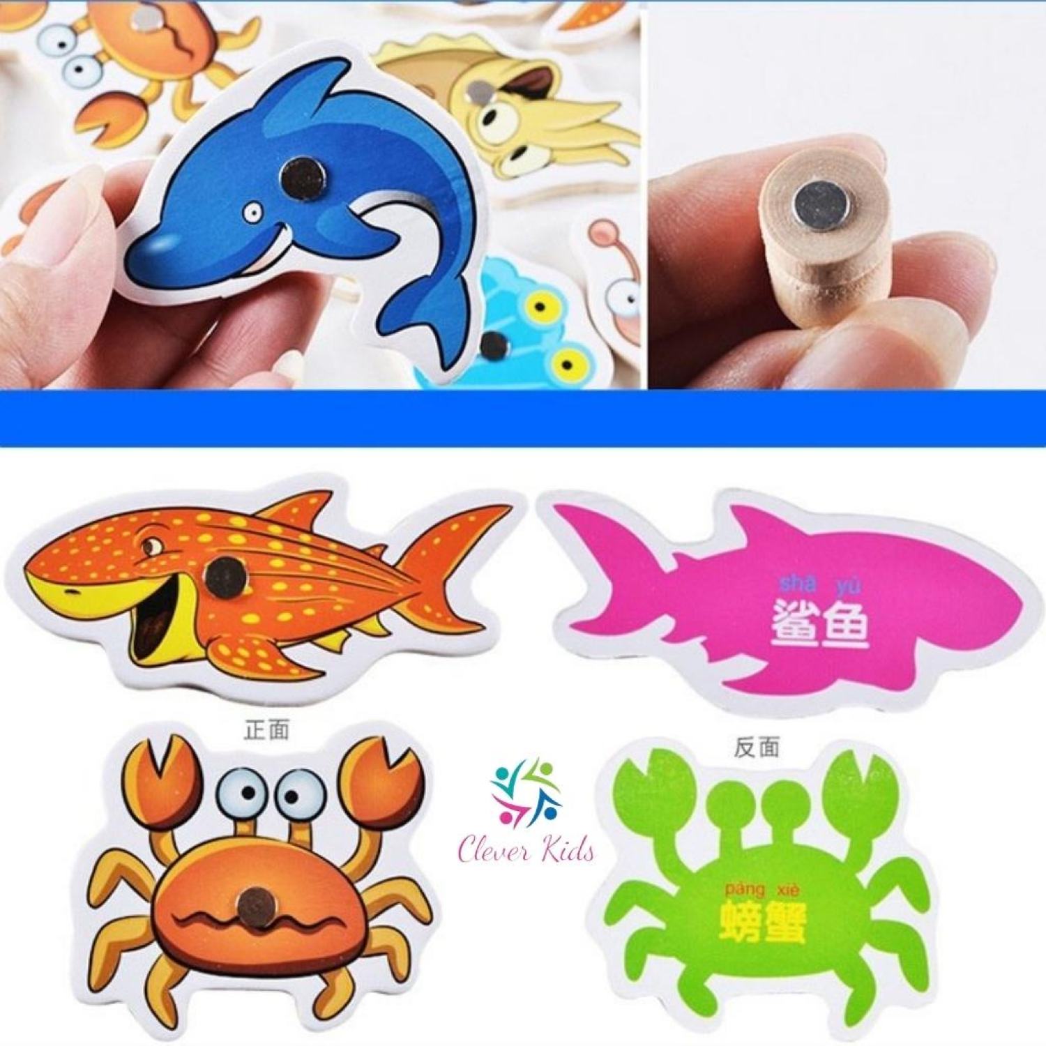 Đồ chơi câu cá nam châm bằng gỗ cho bé