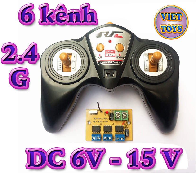Tx +Rc Xe Ben 6 Kênh 2.4Ghz DC 6V - 15V