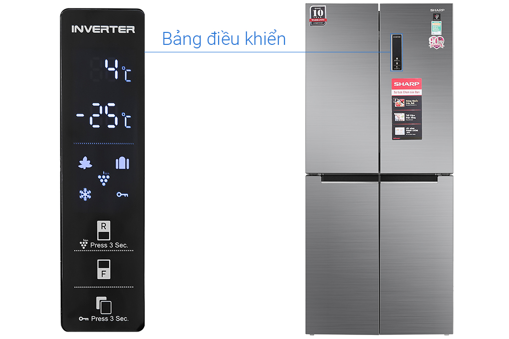 [MODEL 2026][FreeSHIP COD + Lắp Hà Nội] Tủ lạnh Sharp Inverter 323 lít SJ-BF330V-DG