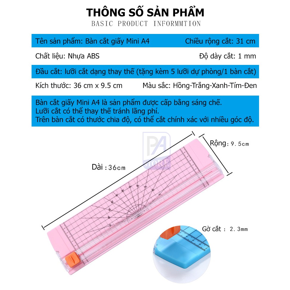 [HCM]BÀN CẮT GIẤY MINI KHỔ A4 ( giao màu ngẫu nhiên )