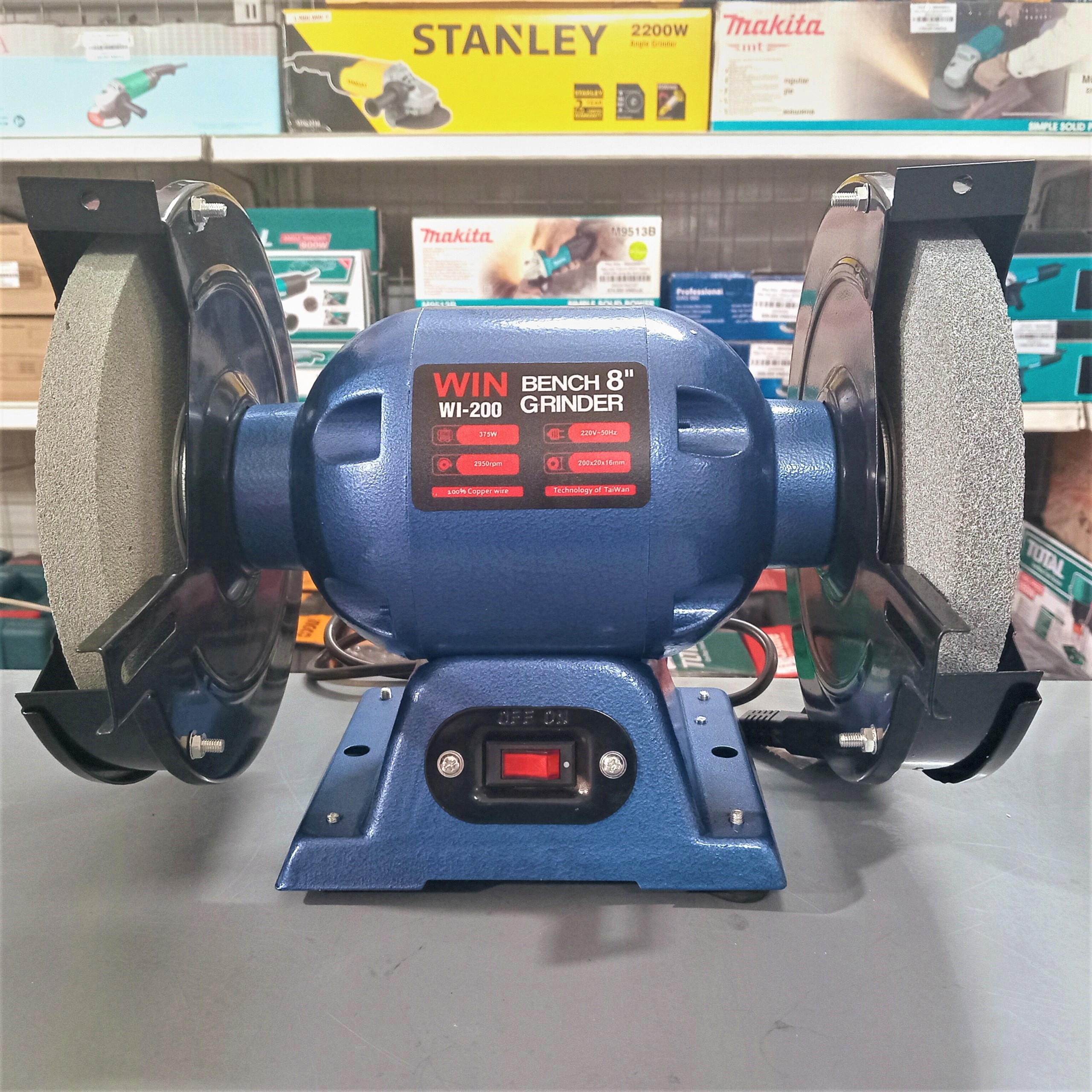8inch máy mài để bàn 2 đá 375w dây đồng win200