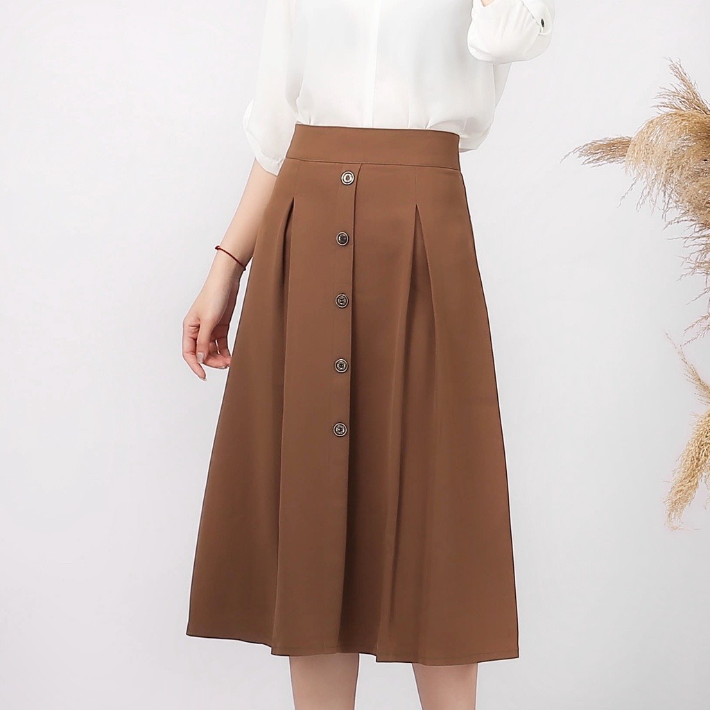 Chân váy công sở dáng dài 5 cúc - Dolce