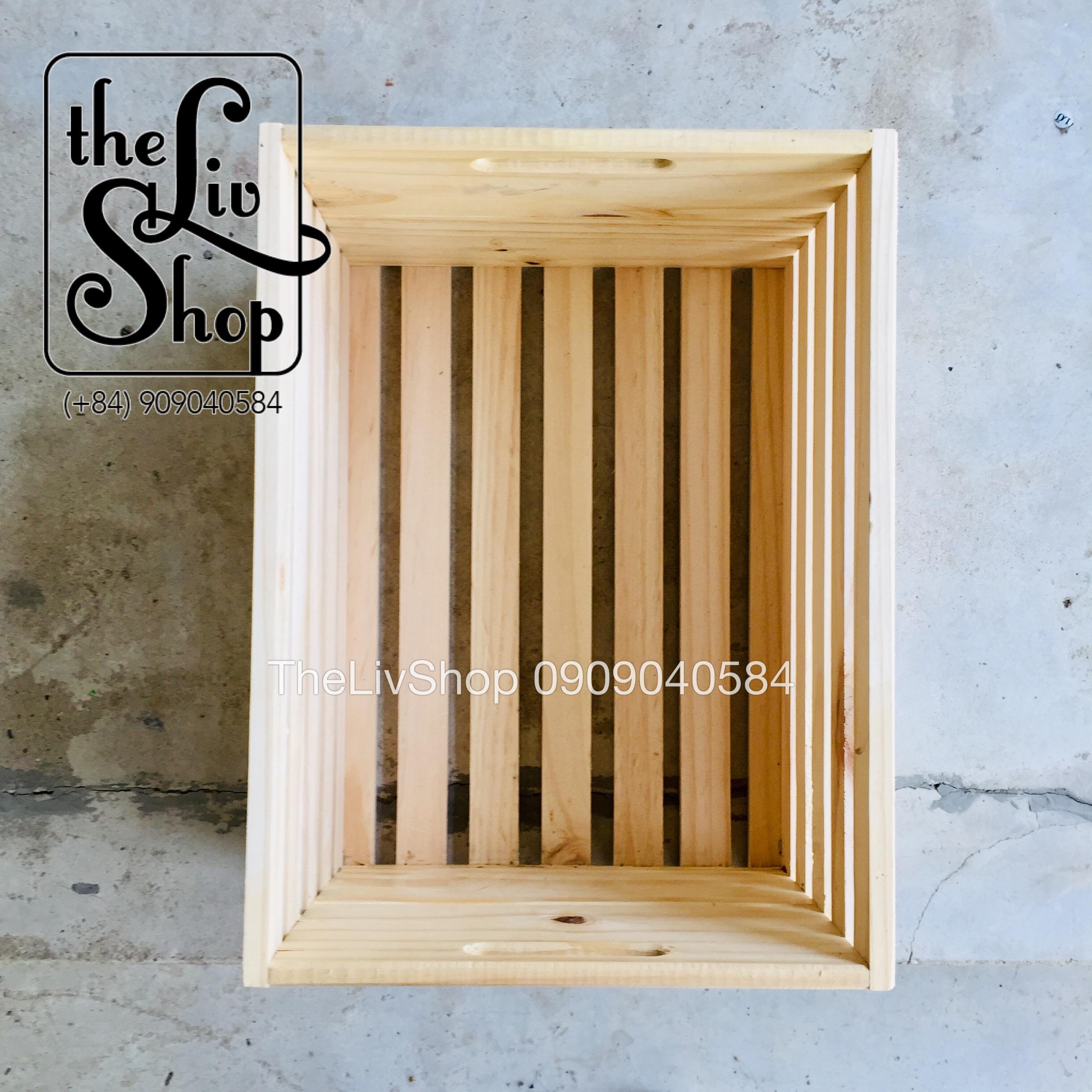 thùng gỗ thông loại liền mặt 40x30x22cm