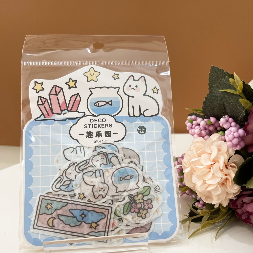 Gói Deco Stickers Tóc ngắn 40 miếng/set