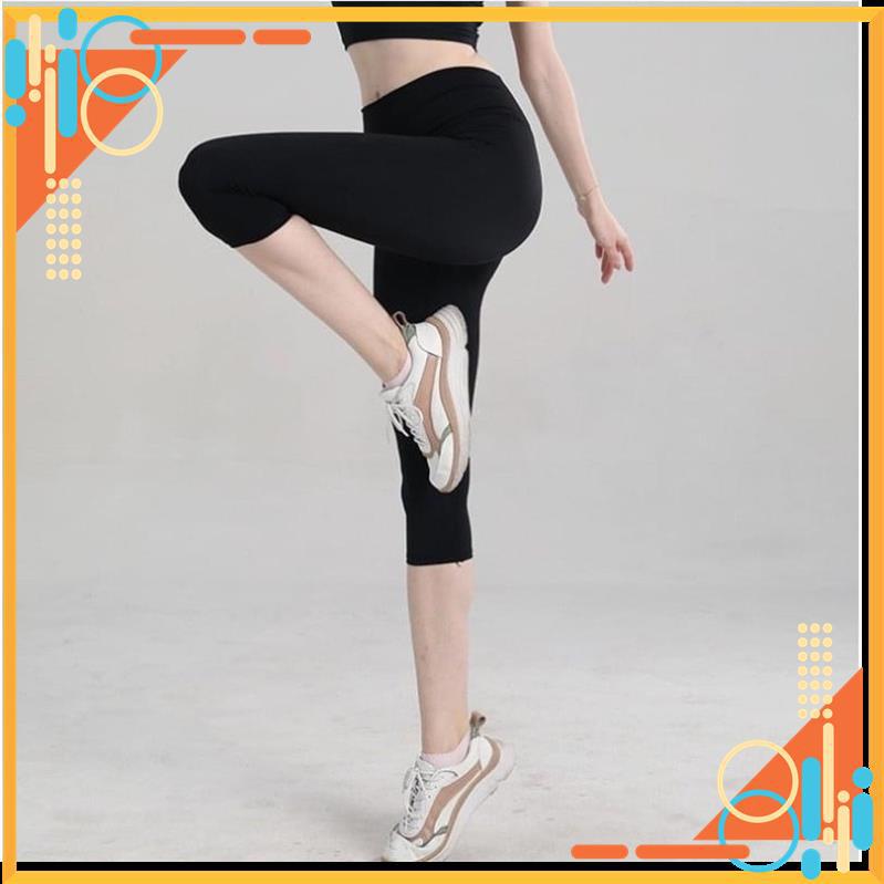 Quần legging ngố nữ lưng cao gen bụng