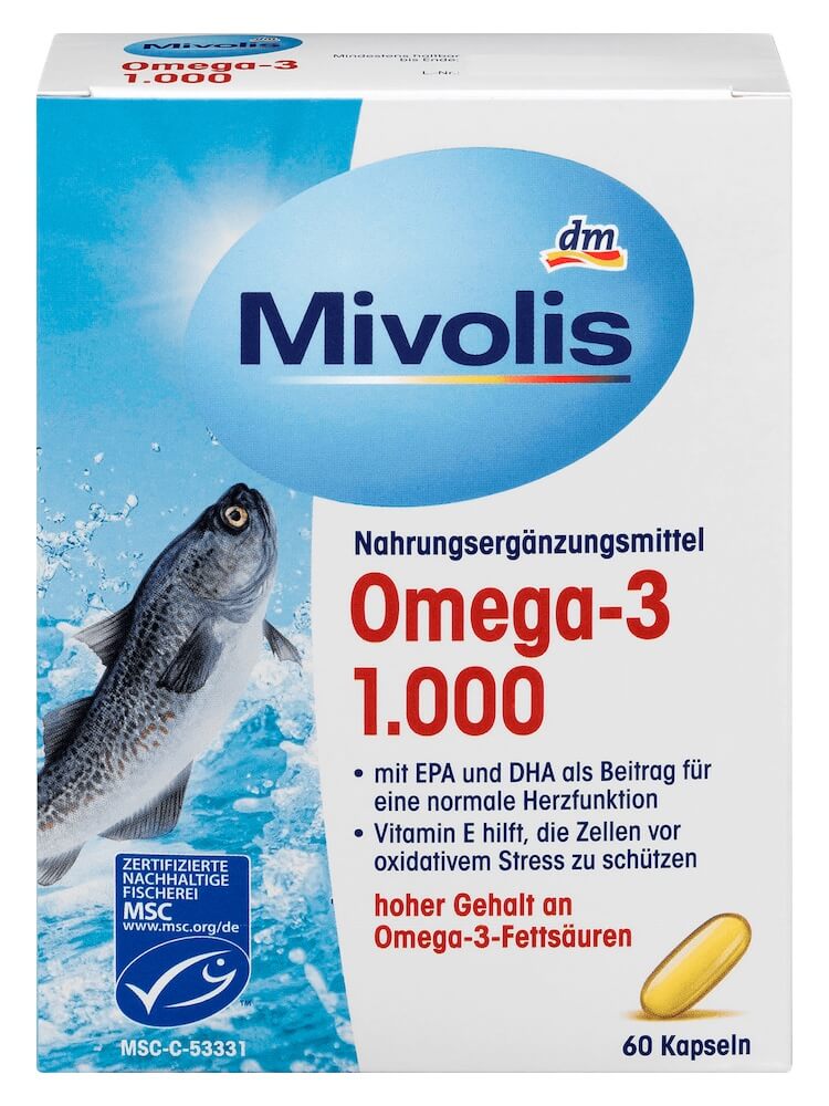 Dầu cá Omega 3 Mivolis - nội địa Đức - 60 viên-Mới