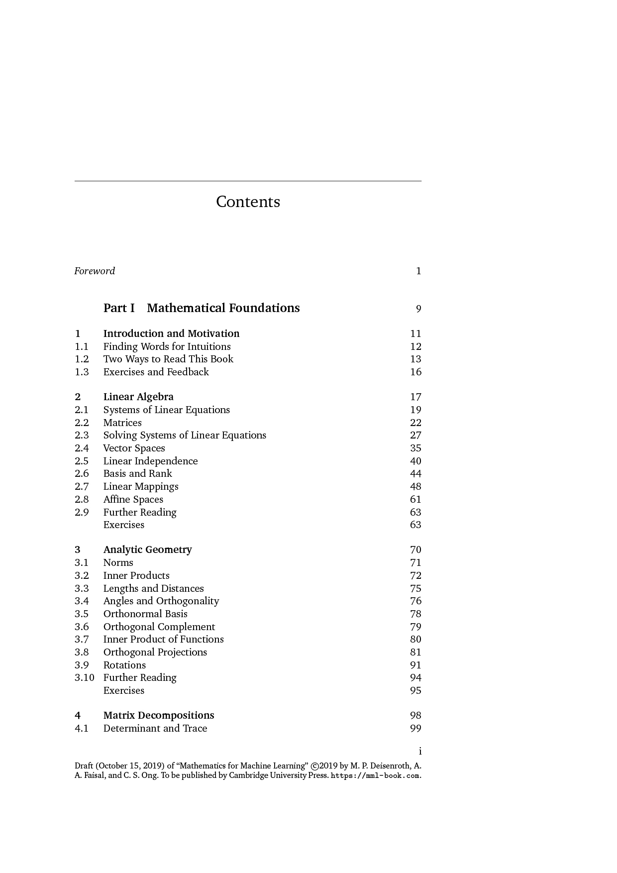 Mathematics for Machine Learning