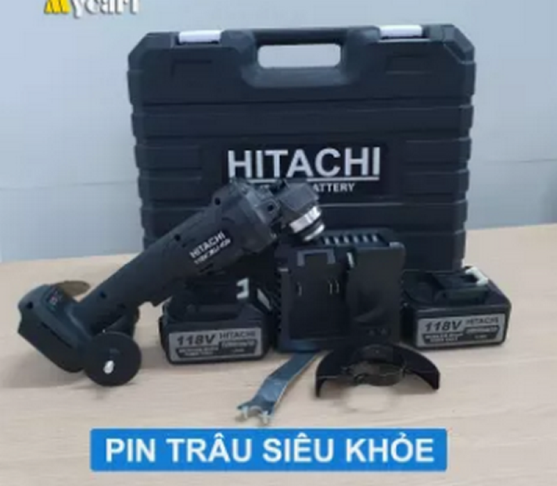 Máy cắt cầm tay HITACHI 118V, Máy mài góc, Máy cắt pin, 02 pin 10 cell, không chổi than