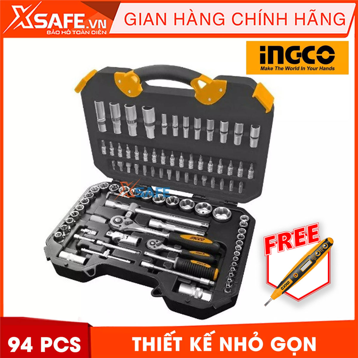 Set 94 top tube ingco HKTS42941 modern equipped with multiple nasal type different. Set type multi-purpose ingco is compact design and light weight, can wear off using a convenient-product genuine xsafe