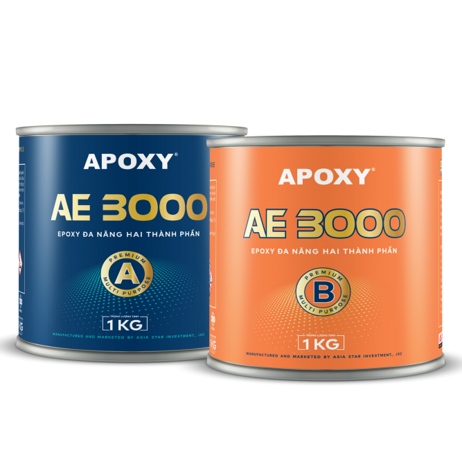 KEO DÁN ĐÁ HOA CƯƠNG EPOXY AE-3000 CẶP 2KG (TRẮNG/XÁM)